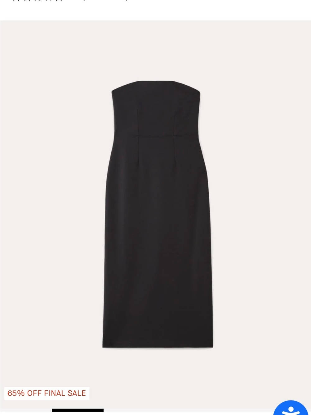 Everlane Dream Strapless Black Midi Dress